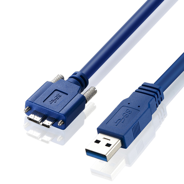 Bochara Micro USB 3.0 Data Cable USB 3.0 Type a Male to Micro USB 3.0 Male Foil+Braided Shielded With Screw Panel Mount