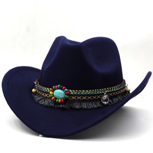 Sombrero Clásico de Fieltro de Ala Ancha de 54 cm para Niños, Color Sólido, Estilo Vaquero/Jazz, para Fiestas, Pesca, Casual, para Niños y Adultos, 60 cm - Product Image 3