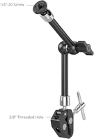 Pince à bras magique articulée de 11 "avec support de téléphone pour anneau adaptateur magnétique Magsafe pour caméras d'action iPhone SmallRig