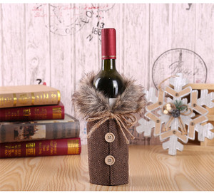 Adornos de <span class=keywords><strong>Feliz</strong></span> <span class=keywords><strong>Navidad</strong></span> para el hogar, cubierta de botella de vino de celosía, suministros de decoración de <span class=keywords><strong>Navidad</strong></span> - Product Image 3