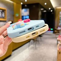 16PRO 3D fraise ours coque de téléphone souple tout compris housse de protection vague fenêtre coulissante pour Apple pour iPhone 12/11