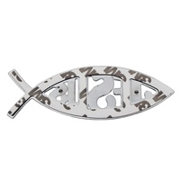 Personnalisé Offre Spéciale Abs En Plastique Chrome Argent Jésus Poisson Decal Christian Insigne De Voiture Emblèmes pour La Décoration De Carrosserie