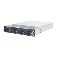Boîtier de serveur 2U pour montage en rack avec kit de rail de stockage NAS à 8 baies remplaçables à chaud, 64 Go de mémoire, disques durs en stock, backplane SATA/SAS 12G