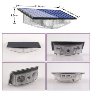 Lampes solaires murales à 4 LED, changeantes de couleur, lumineuses, pour clôture, piscine, escalier, boîte aux lettres, luminaire décoratif extérieur, Art déco pour la maison - Product Image 2