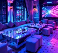 Ensemble de meubles de luxe pour hôtel commercial, chambre à coucher, karaoké, KTV, canapé en cuir PU personnalisé, siège de bar VIP pour boîte de nuit