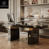 Mobilier de bureau contemporain de luxe marbre noir naturel fait bureaux pour la maison bureaux d'ordinateur bureaux d'écriture