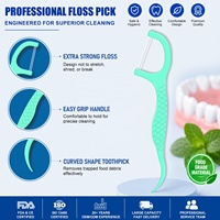 Fabricación de palillos de dientes de plástico de higiene bucal de marca privada personalizados, de colores, con hilo dental y palillo para dientes, en caja.