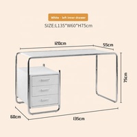 Bureau d'ordinateur en MDF de style nordique mi-siècle, table de conférence simple et luxueuse pour chambre à coucher et maison, populaire sur Internet, pour l'écriture (Cow and Cow)