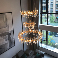 Lustre en cristal de luxe LED K9 moderne, lumière circulaire pour table à manger, lustre ovale en cristal goutte de pluie