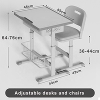 Chaise d'école en plastique durable pour un seul élève, mobilier scolaire en PP, bureau et chaise pour les élèves, mobilier scolaire en métal