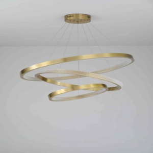 <span class=keywords><strong>Plafonnier</strong></span> LED CA031-3BZ 70W, diamètre moyen 40+60+80cm, 3000K blanc chaud, aluminium doré + silicone blanc, câble de 200cm - Product Image 2