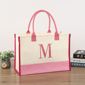 Borsa Tote Personalizzata <span class=keywords><strong>con</strong></span> Nome, Borsa Regalo per Damigelle, Borsa in Tela Laminata Personalizzata <span class=keywords><strong>con</strong></span> <span class=keywords><strong>Iniziali</strong></span> <span class=keywords><strong>Ricamate</strong></span> - Product Image 6