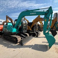 Excavatrice hydraulique compacte sur chenilles d'occasion Kobelco SK75 d'origine japonaise de 7,5 tonnes à vendre