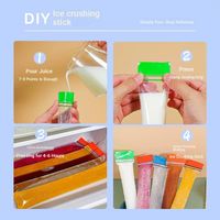 Sachet de congélation jetable en PE refermable pour bâtonnets glacés, avec double fermeture éclair, sans BPA, épais, compatible congélateur, pour lait et glaces DIY