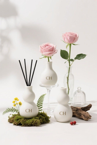 C & H Personnalisé Unique <span class=keywords><strong>Calebasse</strong></span> En Forme <span class=keywords><strong>De</strong></span> Vase À Fleurs En Céramique Blanc Mat Parfum Reed Diffuseur Bouteille pour La Décoration Intérieure Bureau Décor - Product Image 3