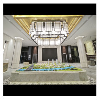 Famosa villa moderna de fibra de vidrio de China, modelo de edificio de paisaje en miniatura, modelo a escala arquitectónica con componentes de plástico