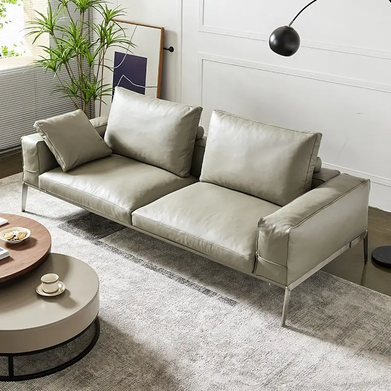 Luxus-Sofa garnitur Wohnzimmer modernes italienisches Leder Luxus-High-End-Set Möbel Italienisches Sofa Luxus weißes Ecksofa