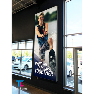 LED backlit billboard light box frameless cloth restaurant advertising light box indoor