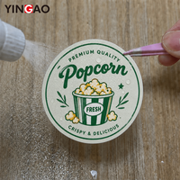 Étiquettes autocollantes circulaires personnalisées, autocollants pour emballages alimentaires, étiquettes rondes pour sacs de pop-corn, bocaux, gobelets, emballages de vente au détail