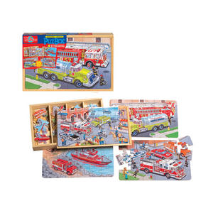 24 pièces quatre-en-un boîte en bois Puzzle 1.45 transport éducatif pour enfants dinosaure dessin animé jouet cadeau pour enfants - Product Image 2