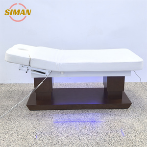 Table de beauté Siman à <span class=keywords><strong>4</strong></span> moteurs, commande électrique, base en bois, cuir PU de haute qualité, repose-<span class=keywords><strong>mains</strong></span> réglable, table pour extensions de cils pour <span class=keywords><strong>salon</strong></span> - Product Image 2