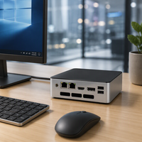 Mini PC Intel Core Ultra 7 155U le plus récent, DDR5, double LAN haute vitesse, Windows 11 Pro, Type-C, NUC, mini ordinateur de bureau