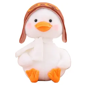 Animal bonito recheado pato brinquedo gigante 50-190 cm macio pato travesseiro de pelúcia pato com óculos e chapéu