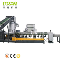 Ligne de production d'extrusion de granulés de plastique PET à vis simple, mini, petite, en tissu fibreux, machine de fabrication de granulés de PET