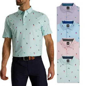 Individuelles Logo hochwertiger Allover-Druck lässig Sommer gedruckt kurze Ärmel T-Shirt Herrenbekleidung Lieferant Golf Polo-Shirt