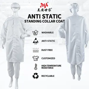 antistatische kleidung mit kapuze und abdeckung antistatischer laborkittel antistatische kapuzenbesetzte arbeitskleidung cleanroom esd uniform