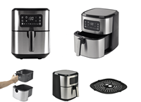 Friteuse à air multifonctionnelle à double panier de 6,1-8,0 L, électrique, sans huile, carrée, à commande numérique, pour la maison, fabriquée à Ningbo