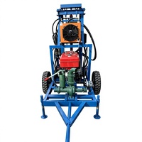 Petite foreuse hydraulique rotative diesel pour puits d'eau, moteur de pompe 25 CV, boîte de vitesses, portable, pour usage agricole et de construction, profondeur 200 m