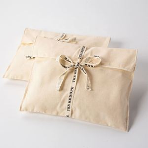 Custom Logo Printing Natural Envelope Cotton Canvas Clothes Pillow Pouch Bag With Cotton <b>Bow</b> Envelope Dust Pouch - Product Image 3