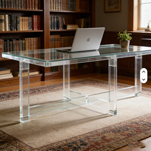 <span class=keywords><strong>Table</strong></span> <span class=keywords><strong>basse</strong></span> rectangulaire en acrylique de luxe, design moderne et durable, aspect verre trempé, pour le salon - Product Image 1