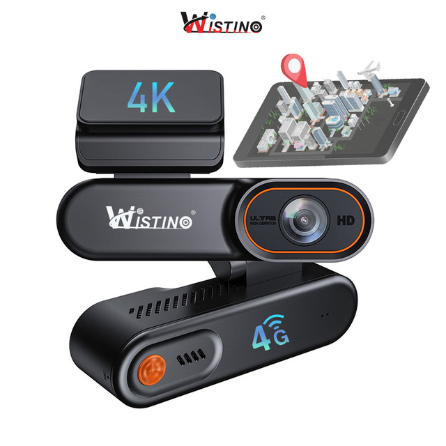 Wistino 4K Truck Best Dash Cam HD GPS Live Video Playback 4G Sim Card Dashcam for Car