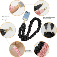 En gros, Cordon de cou extensible en polyester élastique, style scrunchie, pour téléphone et clés, avec crochet, écologique et durable
