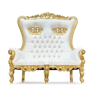 Factory Custom Plastic Troon Sofa Meubels Gebruikt Kantoor Prinses Rood En Goud Paars Troon Koning Sofa