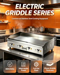 Grill électrique professionnel moderne <span class=keywords><strong>en</strong></span> acier inoxydable de qualité supérieure avec contrôle de la température, plaque de cuisson plate, cuisinière, <span class=keywords><strong>plancha</strong></span> pour cuisson extérieure - Product Image 5