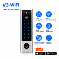 Système de contrôle d'accès intelligent Tuya V3-WIFI avec reconnaissance faciale, carte RFID, clavier PIN, serrure de porte étanche IP66