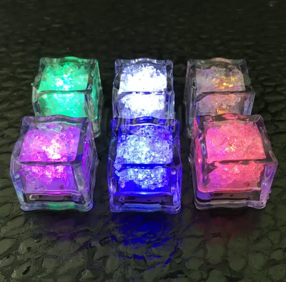 Multiple color LED ice cubes lights up toy glow ice cube for bars