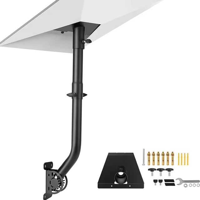 Factory Price Starlink Mount Pole Heavy Duty Bracket 180° Adjustable Carbon Steel Antenna Mount Kit for Starlink Installation