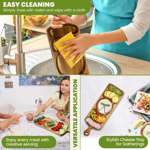 Bằng Gỗ Charcuterie Bảng Đảo Ngược Acacia Gỗ Trái Cây Tấm Phẳng Snack Sô Cô La Phục Vụ Khay Với Xử Lý - Product Image 5