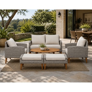 OEM Modern <b>Outdoor</b> Wicker <b>Sofa</b> Set PE <b>Rattan</b> Aluminum Patio Furniture for Hotel Villa Resort Garden Contemporary Style - Product Image 1
