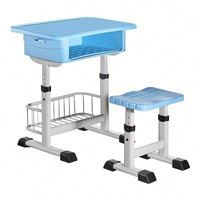 Ensemble de bureau et chaise ergonomiques réglables pour étudiants avec structure métallique pour l'école et la maison