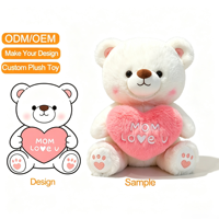 Ours en peluche blanc personnalisé de qualité supérieure, jouets en peluche, poupée de dessin animé sur mesure OEM ODM pour produits de marque, couture soignée, cadeau