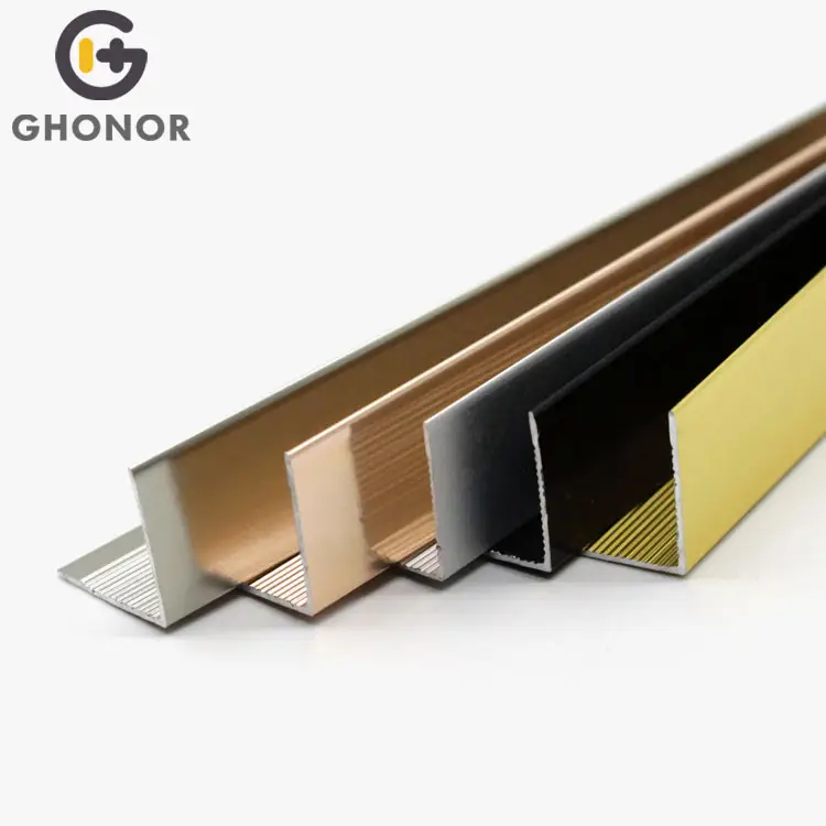 샘플 무료 Ghon르 타일 스트립 메탈릭 실버 트림 알루미늄 코너 가드 블랙