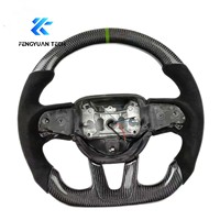 عجلة قيادة جلدية مدفأة من ألياف الكربون المطروقة مع إضاءة LED لسيارات بيجو RCZ GT 206 207 208 308 408 508 MK1 GTI 2008 2009