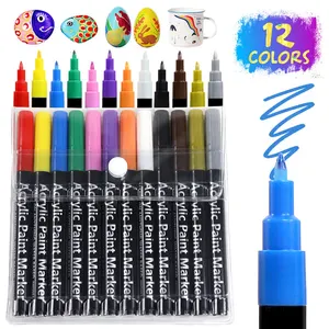 Acrylic Paint Pens-Set of 24 Premium Markers Dual Fine Tip for DIY Art  Project