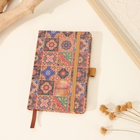 Carnet en liège A6 imprimé floral, journal en bois souple, logo personnalisé, carnet de voyage vintage, cadeau souvenir, vente en gros usine