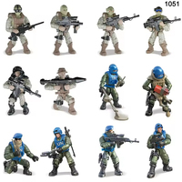 Jouets d'équipe SWAT, soldats de la Seconde Guerre mondiale, figurines militaires, kits de modèles en plastique, soldats allemands, armes à feu, armes militaires